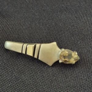 Artisan Gold Necklace with Yellow Gemstone